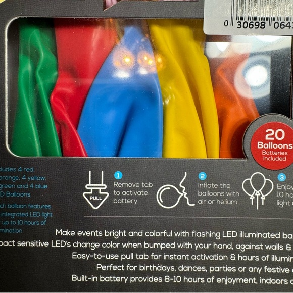 NWT. SMARTGEAR ~ 20 PIECE LIGHT UP LED BALLOONS - Picture 6 of 7